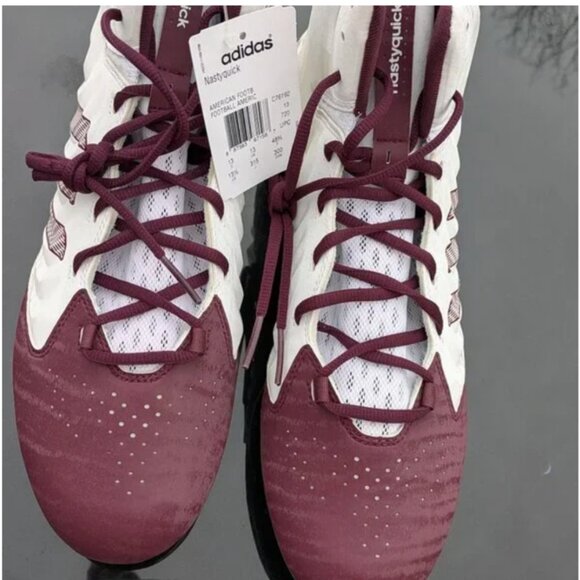 Adidas Nastyquick Burgundy and White Football Cleats - Picture 1 of 5